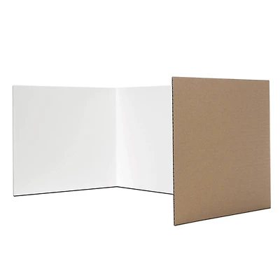 White Study Carrel, 12" x 48", 24 Pack