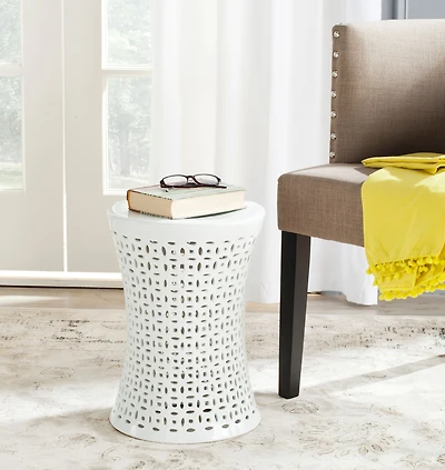 Camilla Garden Stool in White
