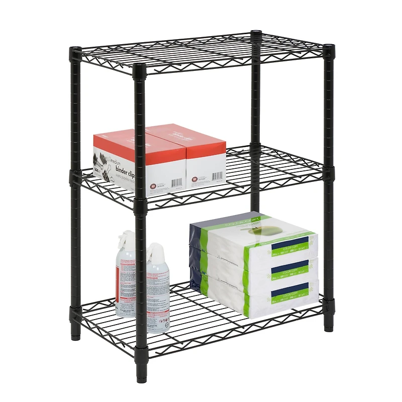 Honey Can Do 3-Tier Black Shelving Unit