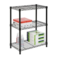 Honey Can Do 3-Tier Black Shelving Unit
