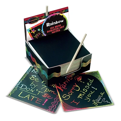 Scratch Art® Box of Rainbow Mini Notes, 125 Per Pack, 3 Packs