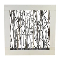 13" Birch Twigs in Rustic Wood Frame