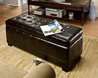 Manhattan Large Storage Ottoman in Brown