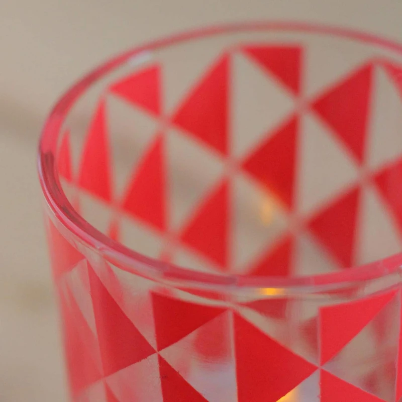2.5" Basic Luxury Strawberry Margarita Triangles Glass Tea Light Candle Holder