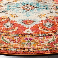 Monaco Border Medallion 3' X 3' Round Area Rug