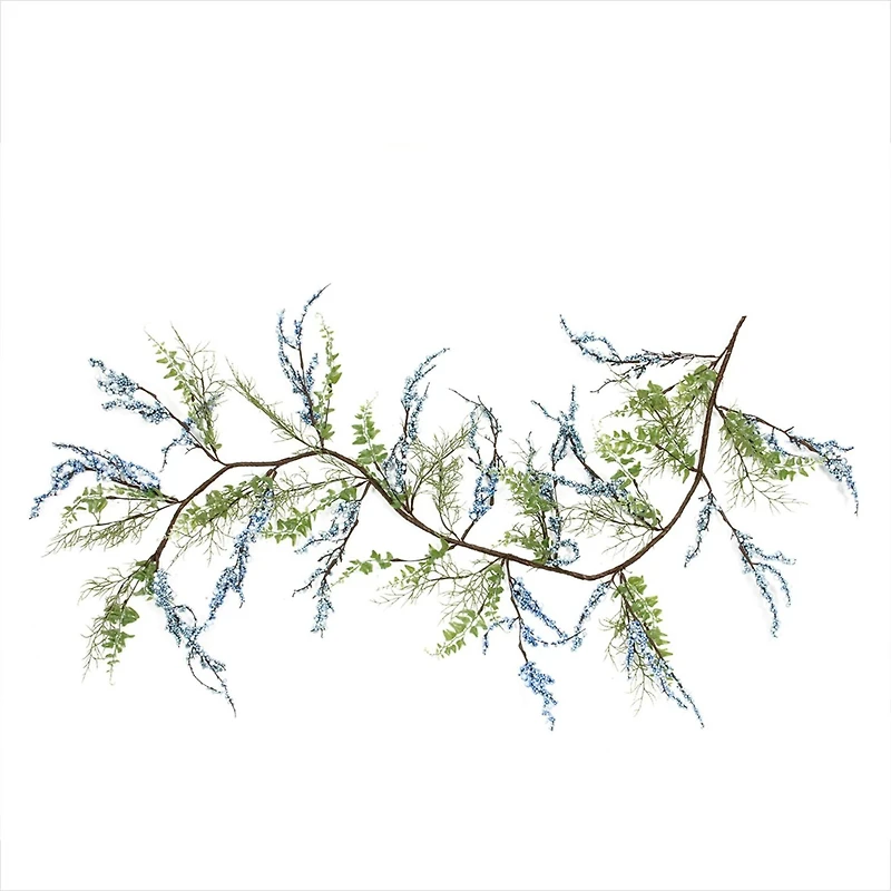 5ft. Green & Blue Mixed Berry & Spring Floral Garland