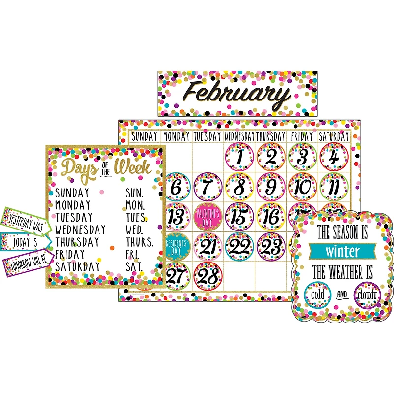 Carson-Dellosa™ Confetti Calendar Bulletin Board Display