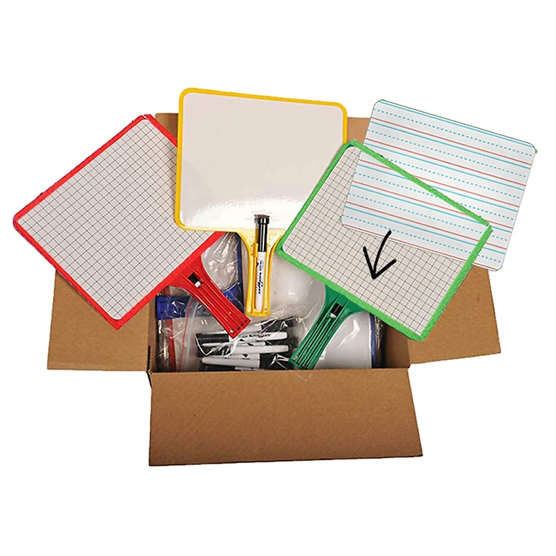 KleenSlate® Dry Erase Board Paddle Classroom Kit, 12 Pack