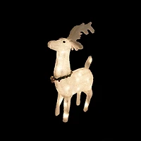 28.5" Lighted White Plush Glittered Reindeer Christmas Yard Art
