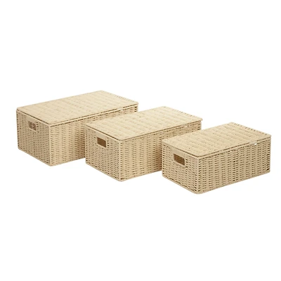 Honey Can Do Cream Parchment Cord Boxes, 3ct.