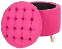 Amiela Tufted Ottoman in Berry