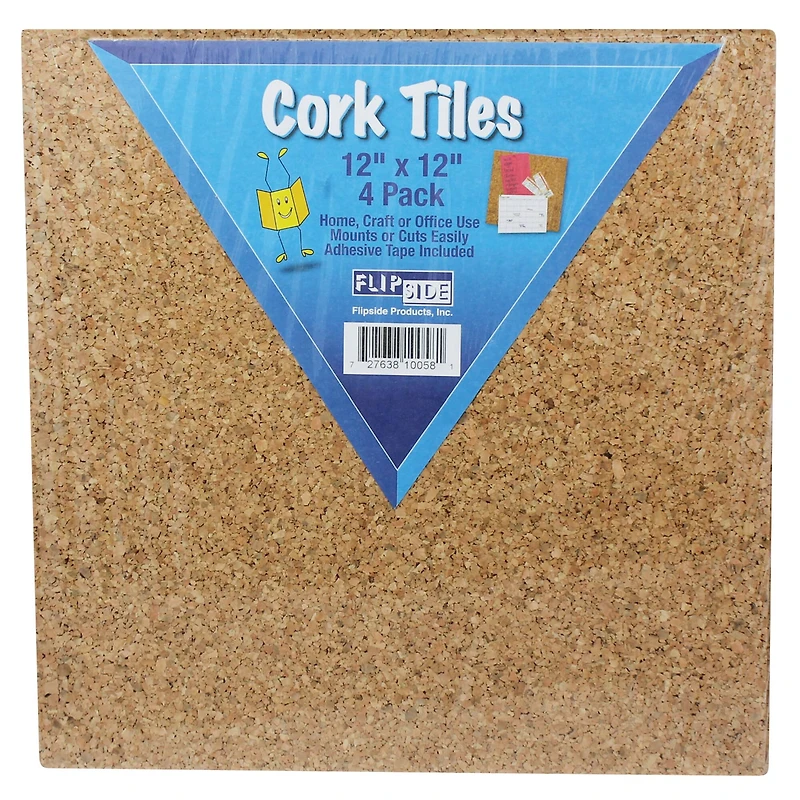 Cork Tiles, 12" x 12", Set of 4