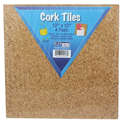 Cork Tiles, 12" x 12", Set of 4