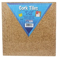 Cork Tiles, 12" x 12", Set of 4