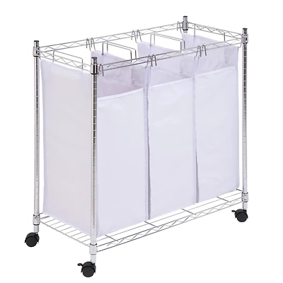 Honey Can Do 31.5" Chrome Rolling Urban Triple Sorter