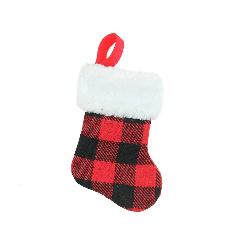 7" Alpine Chic Shepherd's Check Stocking