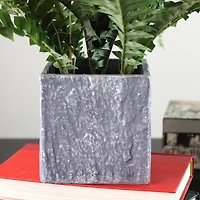 13" Artificial Boston Fern In Stone Look Paper Maché Pot