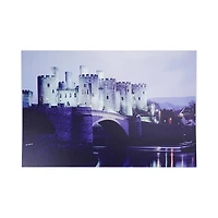 LED Lighted Conwy Castle in Wales Canvas Wall Art