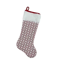 20.5" Red & White Lace Christmas Stocking