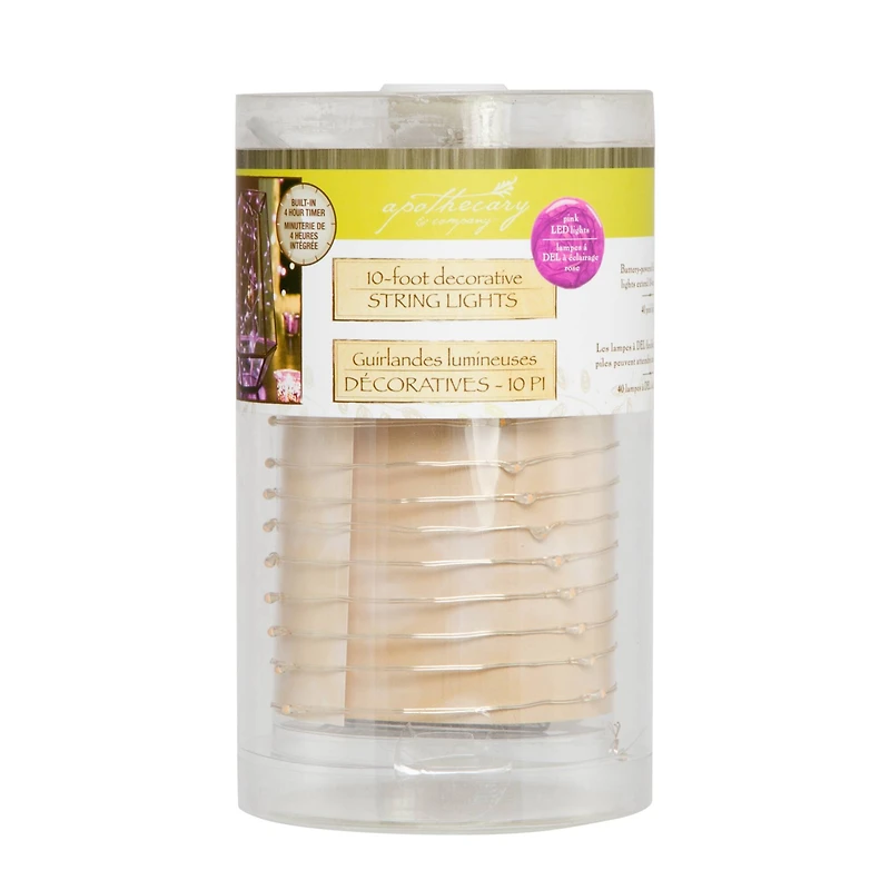 Apothecary & Company™ Decorative String Lights, Pink