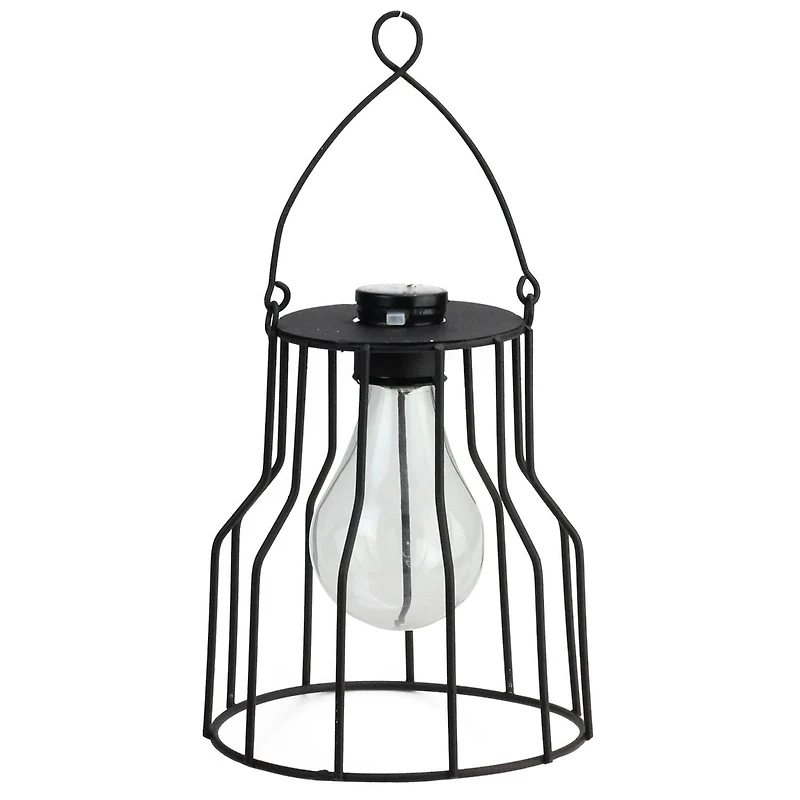 6.25" Black Wire Solar Powered LED Patio Lantern