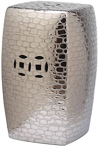 Jasmine Garden Stool in Silver