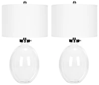 Neville Clear Glass Table Lamp Set in Glass