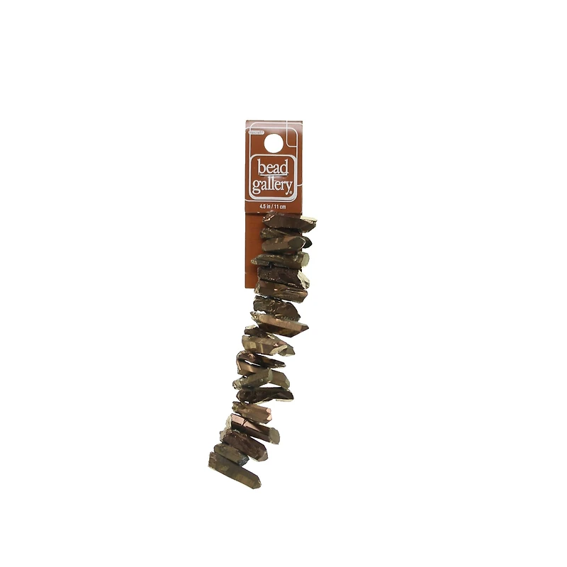 12 Pack: Bronze Luster Crystal Quartz Stick Beads by Bead Landing™