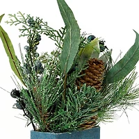 13" Square Potted Frosted Blueberry & Pine Artificial Arrangement