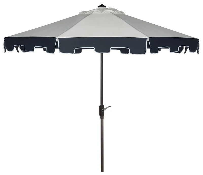 City Fashion 9Ft Umbrella in Natural & Navy