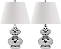Eva Double Gourd Table Lamp Set in Silver