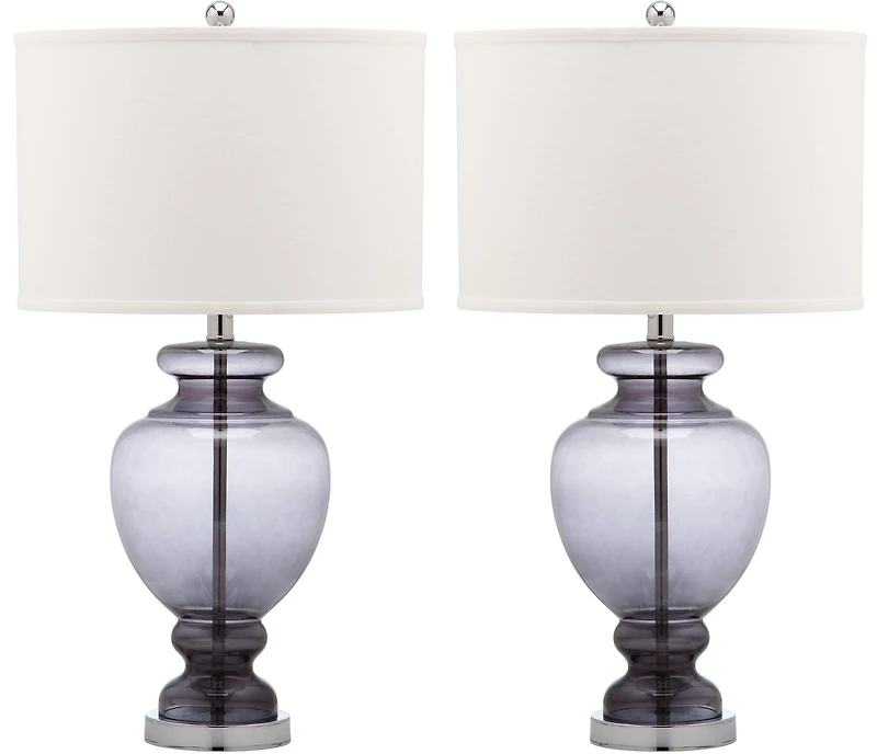 Morocco Glass Lamp Set in Grey