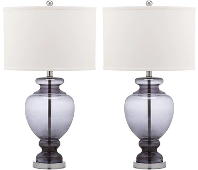 Morocco Glass Lamp Set in Grey