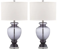 Morocco Glass Lamp Set in Grey