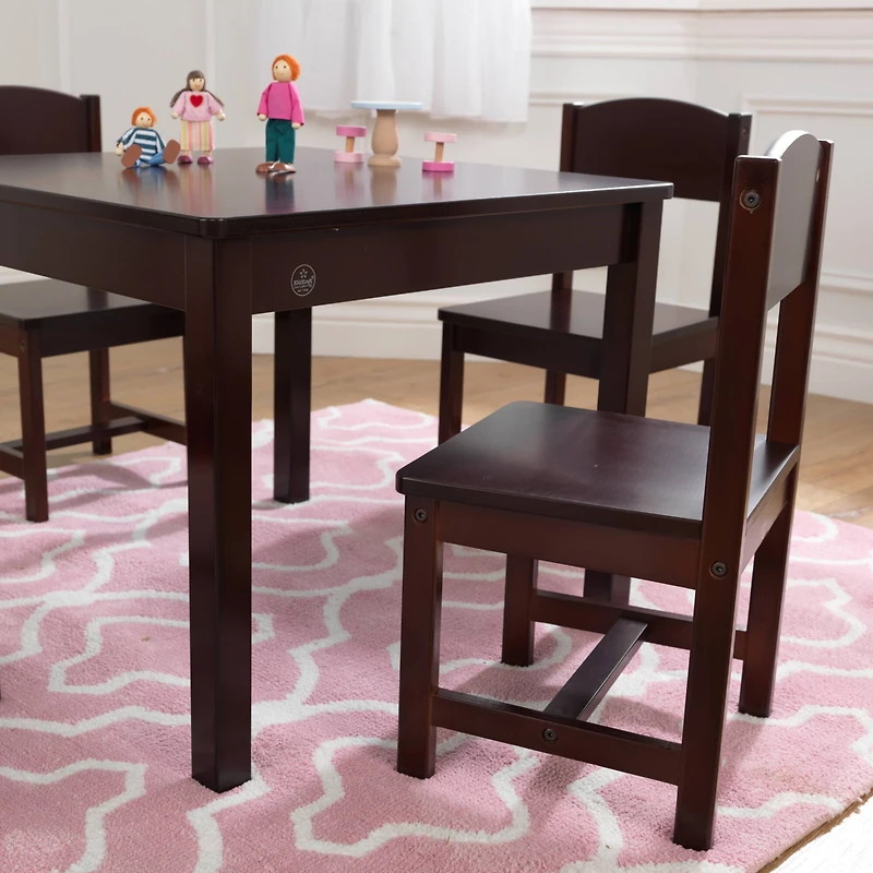 KidKraft Espresso Farmhouse Table & 4 Chair Set