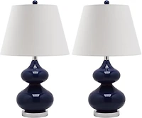 Eva Double Gourd Table Lamp Set in Navy