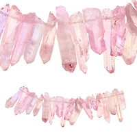 12 Pack: Light Pink Crystal Quartz Stick Beads by Bead Landing™