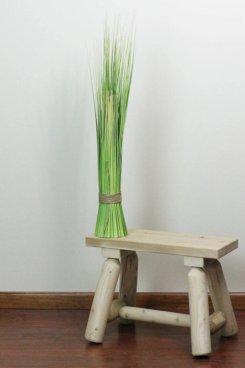 37.75" Green & Yellow Artificial Onion Grass Bundle Wrapped with Tan Rope