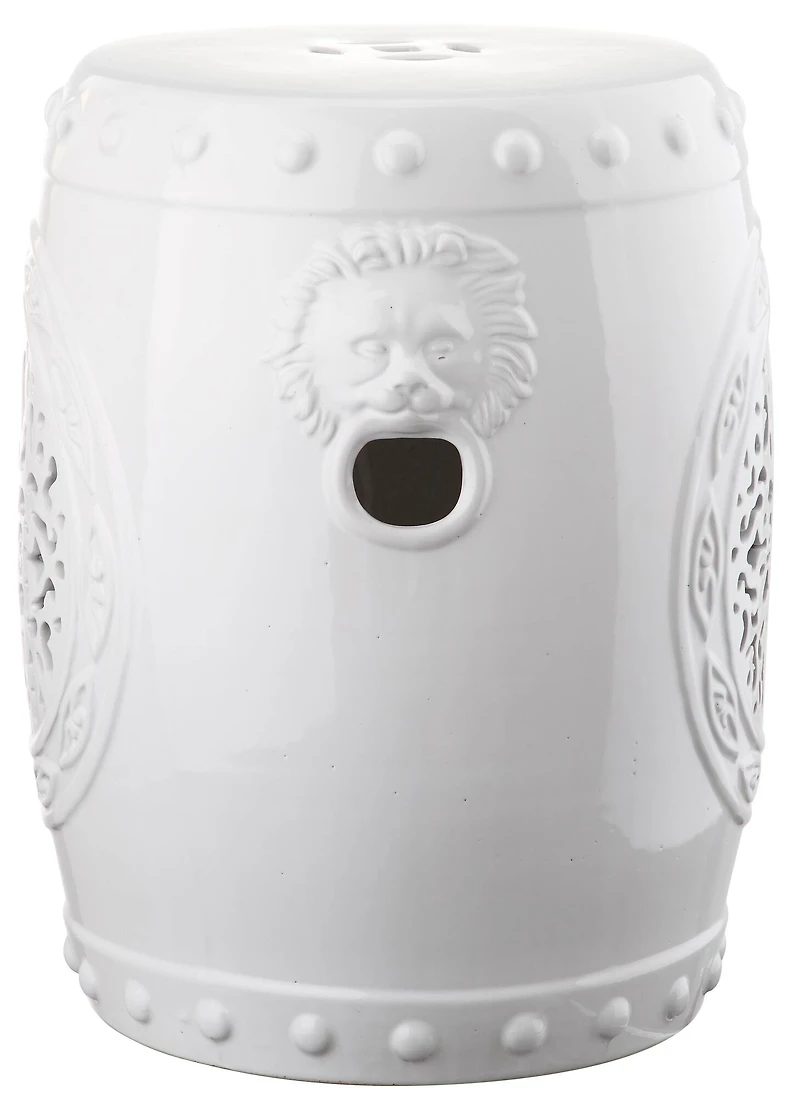 Flower Drum Garden Stool in Antique White