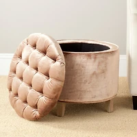 Amiela Tufted Ottoman in Champagne