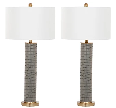 Ollie Table Lamp Set in Grey