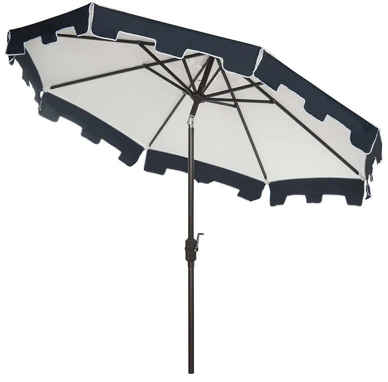 City Fashion 9Ft Umbrella in Natural & Navy
