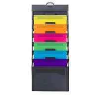 Smead® Cascading Wall Organizer, Gray with 6 Bright Pockets