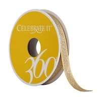 8" Satin Glitter Ribbon by Celebrate It® 360