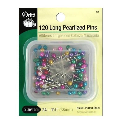 120 Long Pearlized Pins, Size 24