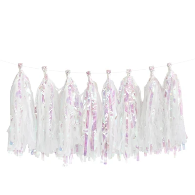 White Tissue Tassel Garland by Celebrate It™