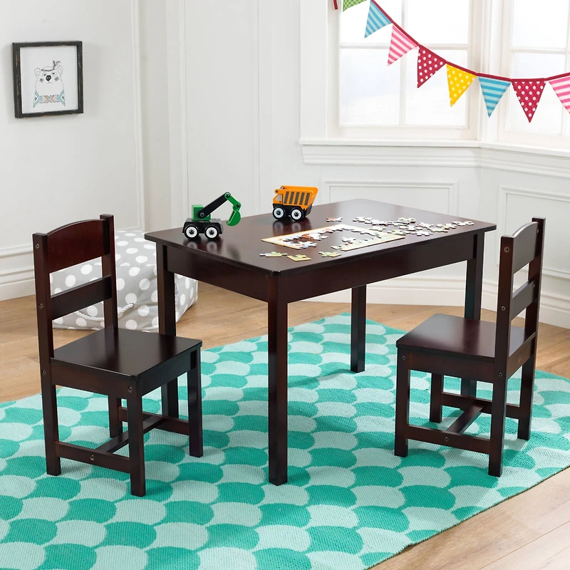 KidKraft Espresso Rectangle Table & 2 Chair Set