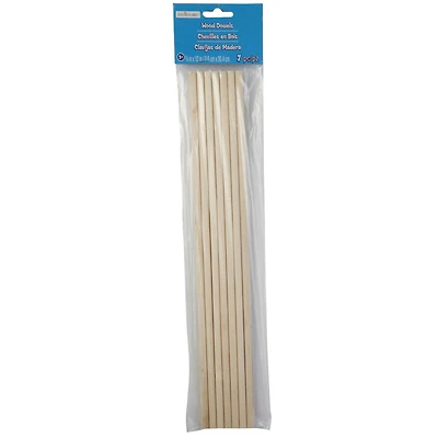12 Packs: 7ct. (84 total) 1/4" x 12" Wooden Dowels by Creatology™