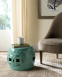Mei Double Coin Garden Stool in Light Blue