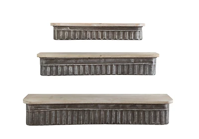 Hello Honey® Metal & Wooden Shelves, Set of 3